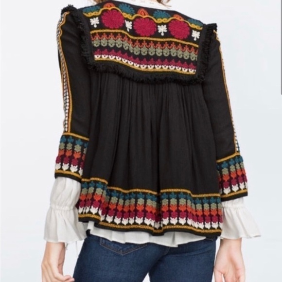 ZARA Trafaluc Outerwear multi color open swing Jacket size S - Picture 3 of 11